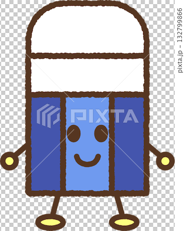 キャラクター風の単品アイコンイラスト　消しゴム 132799866