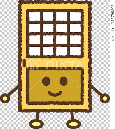 Character-style single icon illustration - Shoji screen Character-style single icon illustration - Shoji screen 132799868