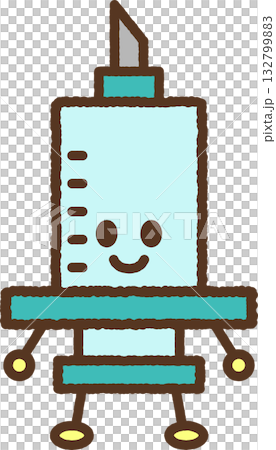 キャラクター風の単品アイコンイラスト　注射器 132799883