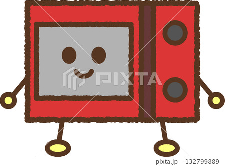 キャラクター風の単品アイコンイラスト 電子レンジ キャラクター風の単品アイコンイラスト 電子レンジ 132799889