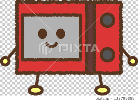 キャラクター風の単品アイコンイラスト 電子レンジ キャラクター風の単品アイコンイラスト 電子レンジ 132799889