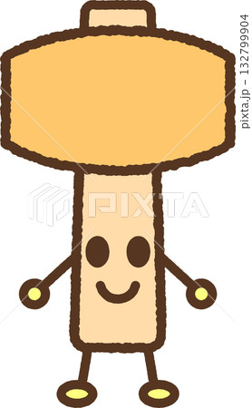 キャラクター風の単品アイコンイラスト　木鎚 132799904