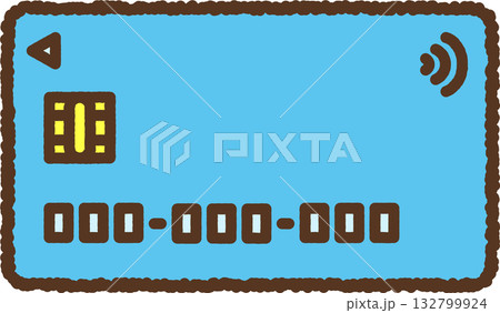 手書き風のシンプルアイコンイラスト　クレジットカード 132799924