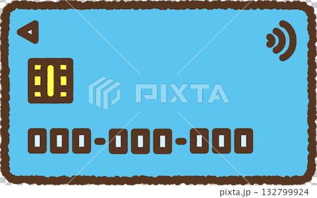 手書き風のシンプルアイコンイラスト　クレジットカード 132799924