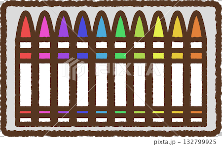 手書き風のシンプルアイコンイラスト　クレヨン 132799925