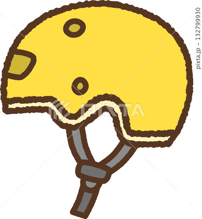 手書き風のシンプルアイコンイラスト　ヘルメット 132799930