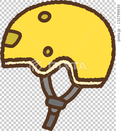 手書き風のシンプルアイコンイラスト　ヘルメット 132799930