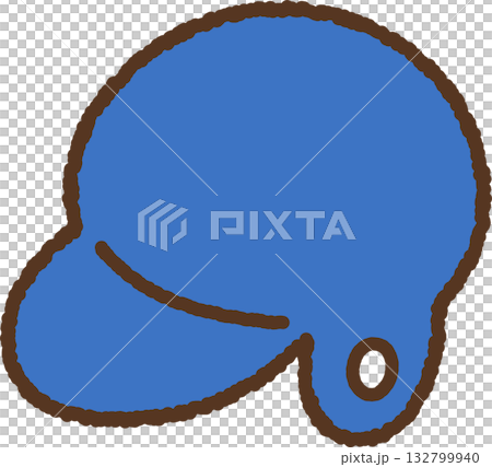 手書き風のシンプルアイコンイラスト　野球ヘルメット 132799940