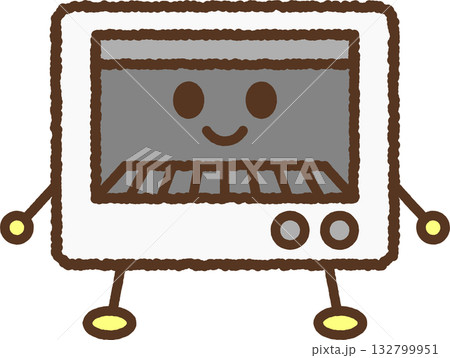 キャラクター風の単品アイコンイラスト オーブンレンジ キャラクター風の単品アイコンイラスト オーブンレンジ 132799951