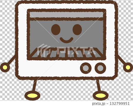 キャラクター風の単品アイコンイラスト オーブンレンジ キャラクター風の単品アイコンイラスト オーブンレンジ 132799951