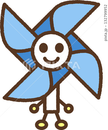 キャラクター風の単品アイコンイラスト　かざぐるま 132799952