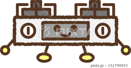 キャラクター風の単品アイコンイラスト ガスコンロ キャラクター風の単品アイコンイラスト ガスコンロ 132799953