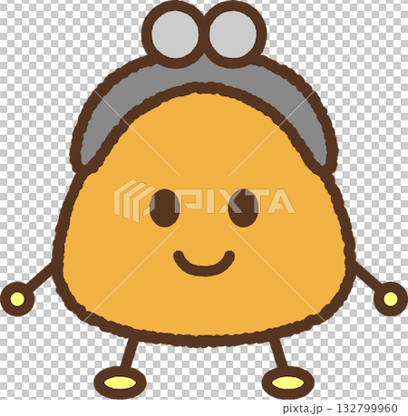 Character-style single icon illustration: clasp purse Character-style single icon illustration: clasp purse 132799960
