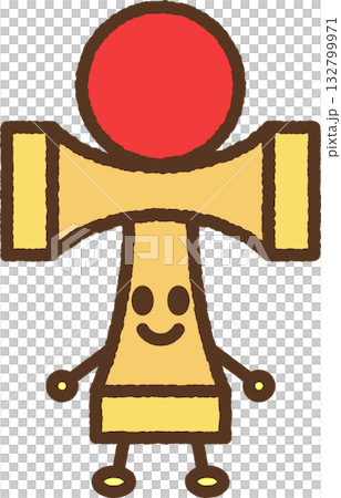 キャラクター風の単品アイコンイラスト　けん玉 132799971