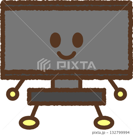 キャラクター風の単品アイコンイラスト　テレビ 132799994
