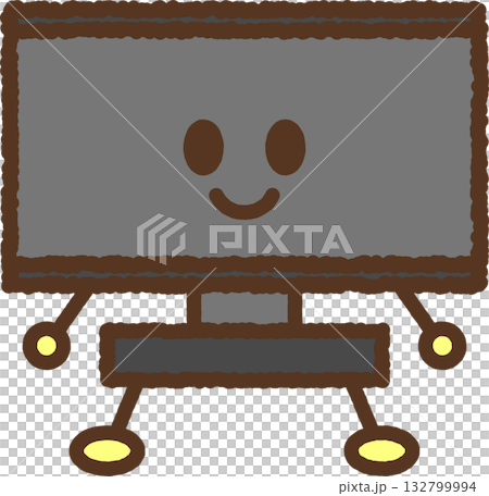 キャラクター風の単品アイコンイラスト　テレビ 132799994