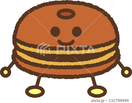 キャラクター風の単品アイコンイラスト どら焼き キャラクター風の単品アイコンイラスト どら焼き 132799999