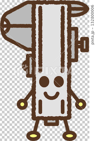 Character-style single icon illustration: Vernier caliper Character-style single icon illustration: Vernier caliper 132800006