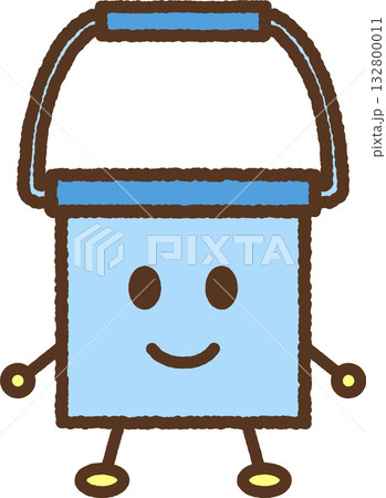 キャラクター風の単品アイコンイラスト バケツ キャラクター風の単品アイコンイラスト バケツ 132800011
