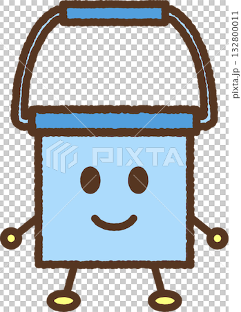 キャラクター風の単品アイコンイラスト バケツ キャラクター風の単品アイコンイラスト バケツ 132800011