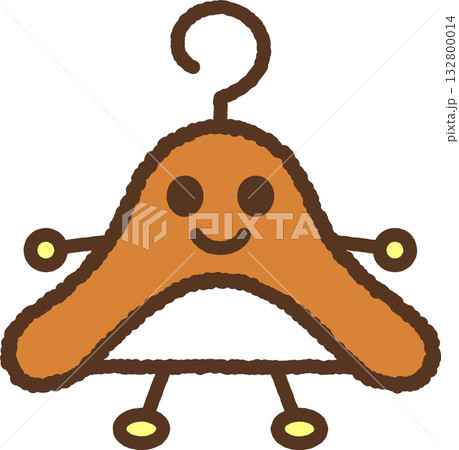 キャラクター風の単品アイコンイラスト ハンガー キャラクター風の単品アイコンイラスト ハンガー 132800014
