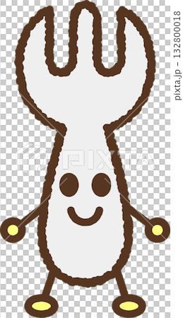 キャラクター風の単品アイコンイラスト　フォーク 132800018