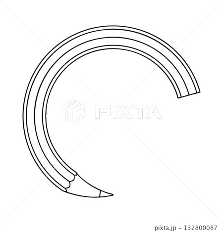 Outline for Coloring of Pencil School, Office and Art Supplies. Vector Illustration. 132800087