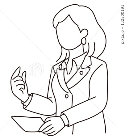 シンプルな女性政治家・リーダーのイラスト 132800191