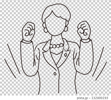 女性政治家/領導者的簡單插圖 女性政治家/領導者的簡單插圖 132800193