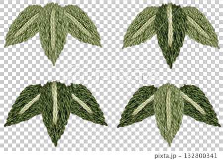 【竹葉套裝】手工刺繡插畫材質 132800341