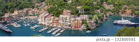 Panoramic view of Portofino Italy harbor Panoramic view of Portofino Italy harbor 132800591