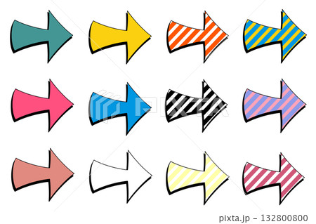 漫画風な矢印のイラストセット 漫画風な矢印のイラストセット 132800800