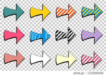 漫画風な矢印のイラストセット 漫画風な矢印のイラストセット 132800800
