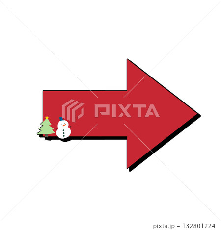 クリスマス風矢印のイラスト 132801224