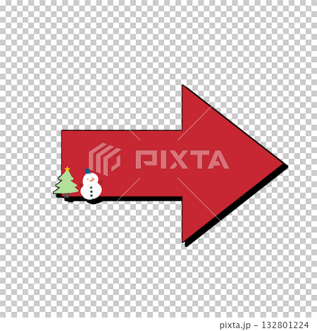 クリスマス風矢印のイラスト 132801224