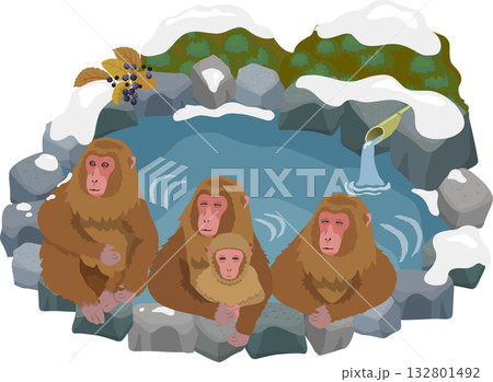 温泉に入る猿 温泉に入る猿 132801492