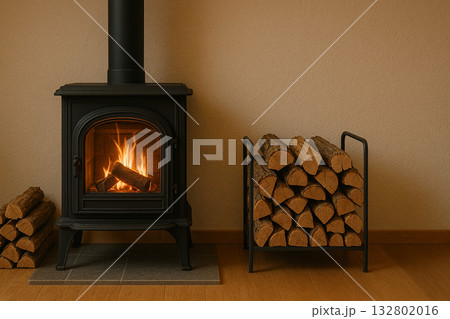 温かみのある薪ストーブのある暮らし 132802016