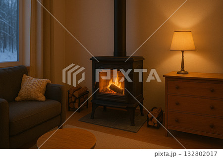 温かみのある薪ストーブのある暮らし 温かみのある薪ストーブのある暮らし 132802017
