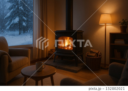 温かみのある薪ストーブのある暮らし 温かみのある薪ストーブのある暮らし 132802021