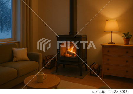 温かみのある薪ストーブのある暮らし 温かみのある薪ストーブのある暮らし 132802025