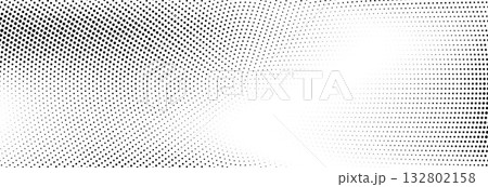 Concentric dotted noise gradient texture. Radial halftone grain background. Comic halfton backdrop for poster, banner, cover, print. Grunge fading overlay wallpaper. Vector cartoon grid patern texure 132802158