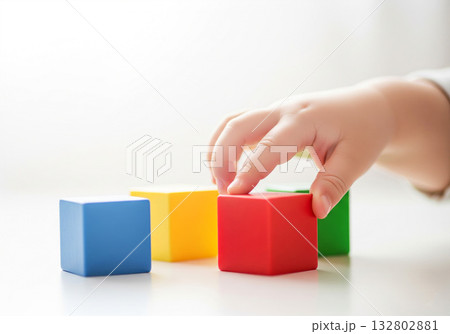 Child learning with color blocks Child learning with color blocks 132802881