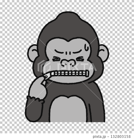 Gorilla with zipper on his mouth - Silence Gorilla with zipper on his mouth - Silence 132803158