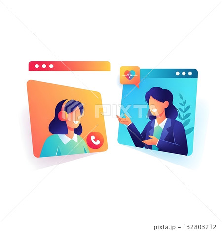 Health Coach Telemedicine Video Coaching Health Coach Telemedicine Video Coaching 132803212