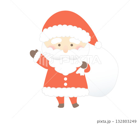 プレゼントの袋を持つサンタクロース 132803249
