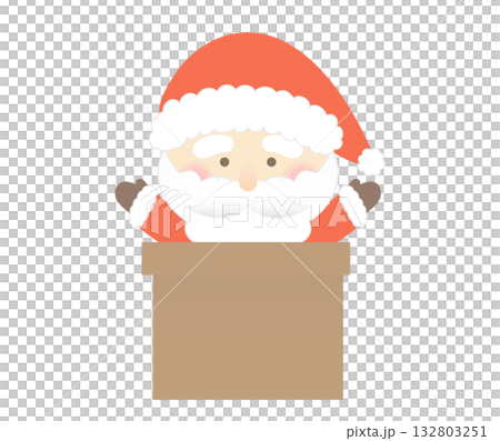 Santa peeking out of the chimney 132803251