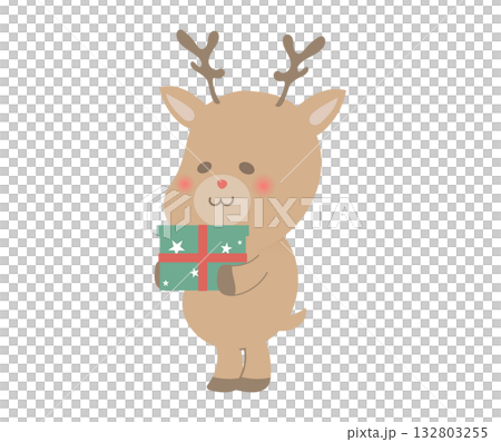 プレゼントを持つトナカイ プレゼントを持つトナカイ 132803255