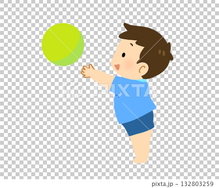 圖：一個孩子丟球 132803259