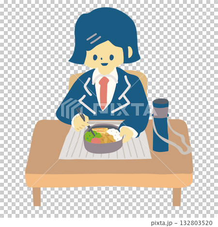 お弁当を食べる制服女子 お弁当を食べる制服女子 132803520