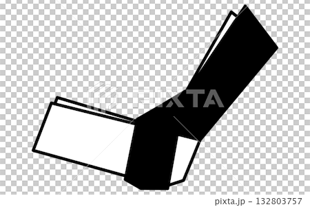 イベントアイコン、おみくじ、結んだおみくじのシンプルなアイソメトリックイラスト、白黒 132803757